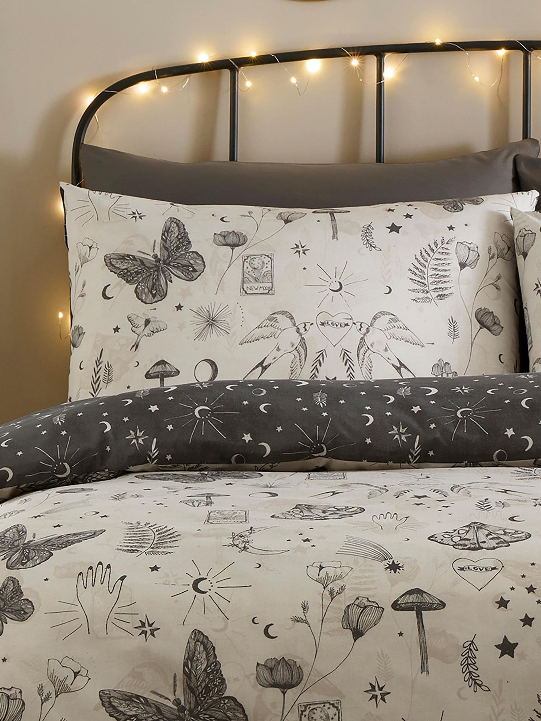 Fusion Grey Celeste Reversible Duvet Cover Set - British product