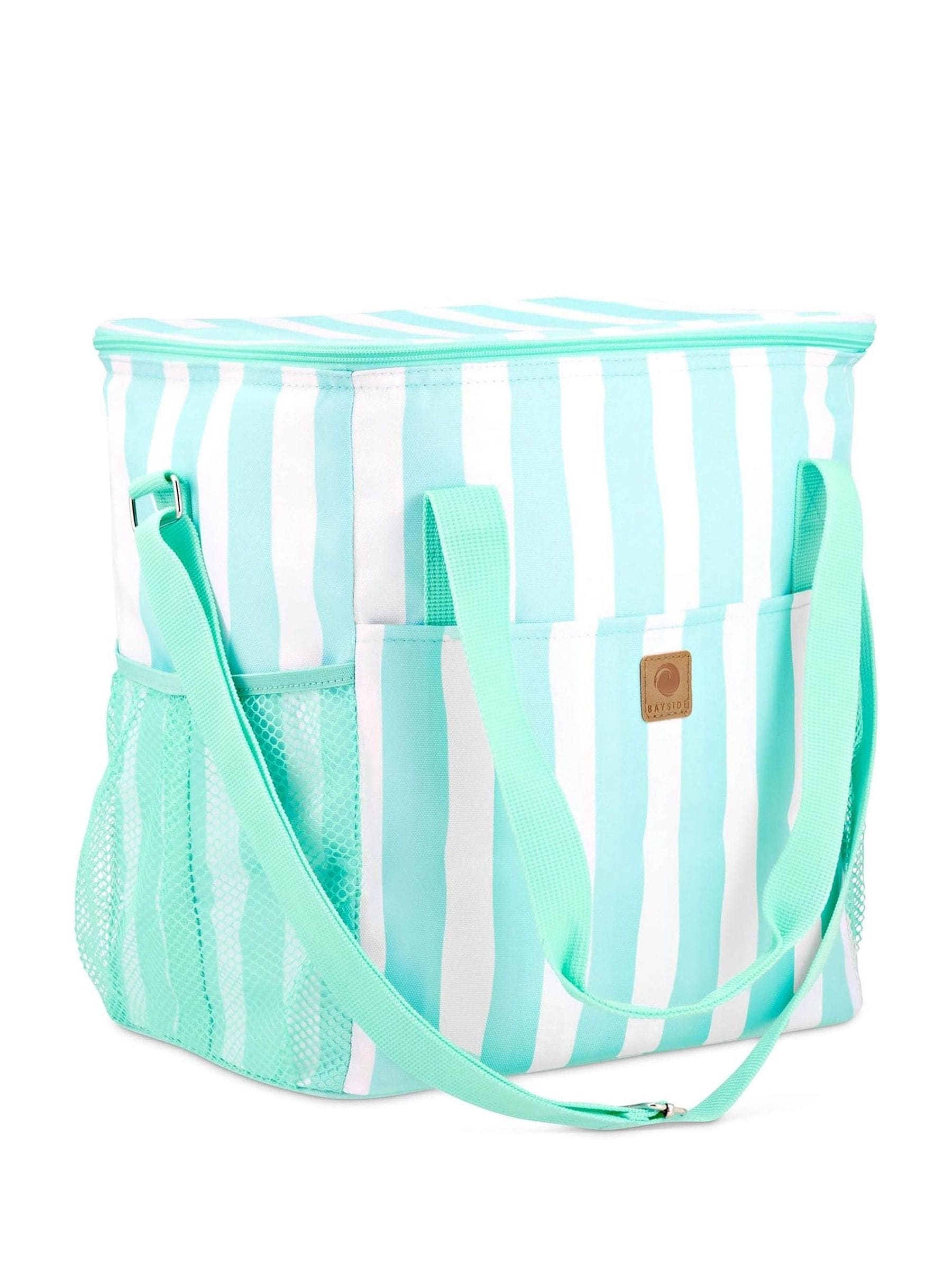 Bayside Mint Whitesands Stripe Tote Cool Bag