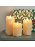 Lights4fun TruGlow® Heavy Dripping Wax LED Pillar Candles Trio