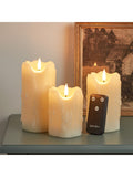 Lights4fun TruGlow® Heavy Dripping Wax LED Pillar Candles Trio