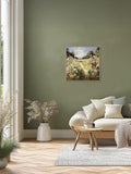 Wildflower art canvas print 51x51cm grey frame - British product
