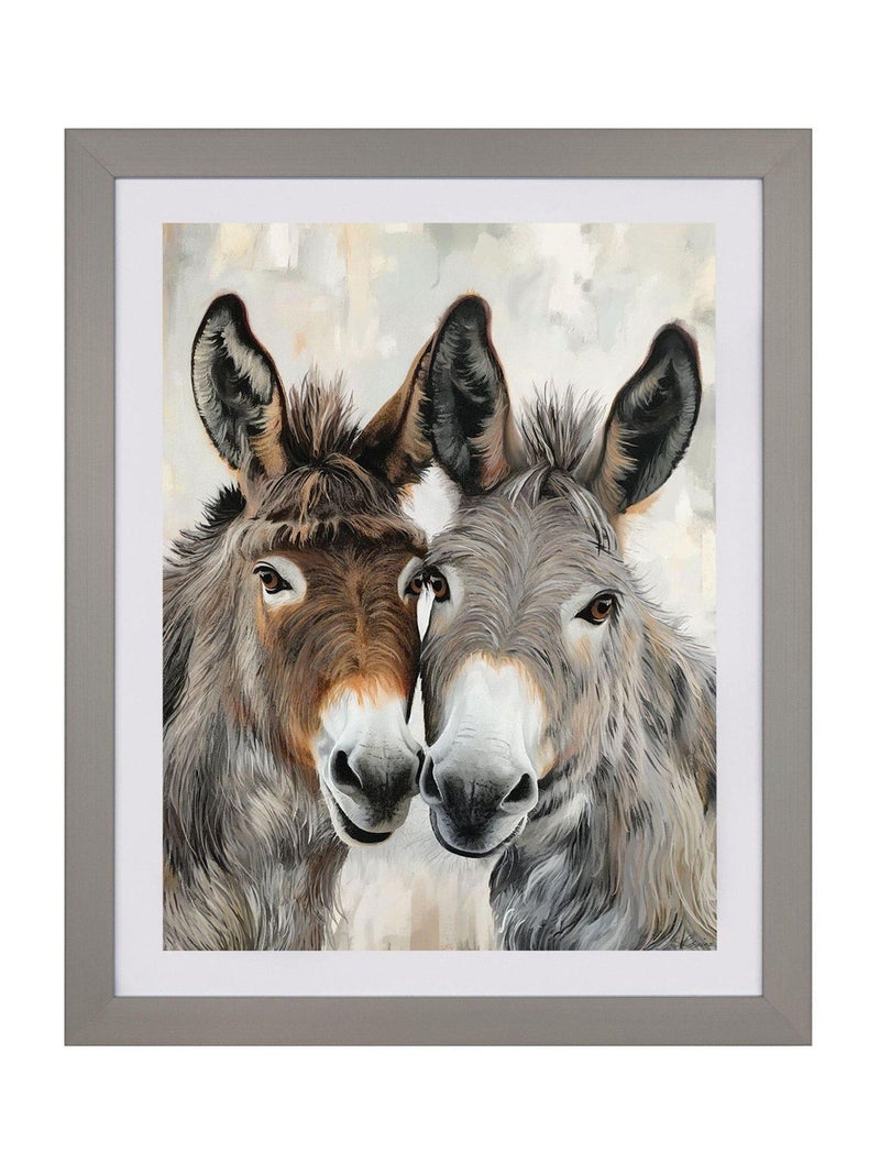 Eey and Ore donkey wall art in grey frame 3x44x54cm - British product