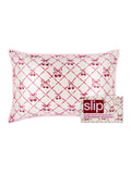 Slip pure silk queen pillowcase with lace trim (British brand)