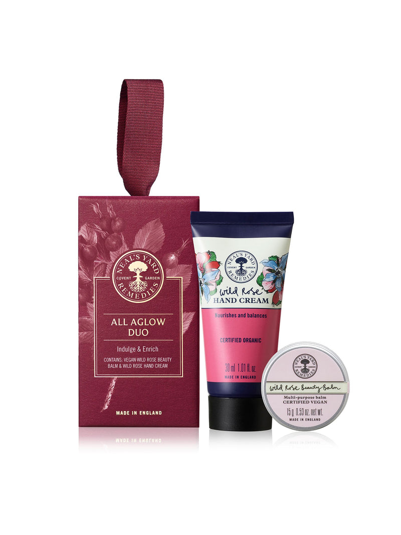 Neals Yard Remedies Wild Rose beauty set, imported from the UK