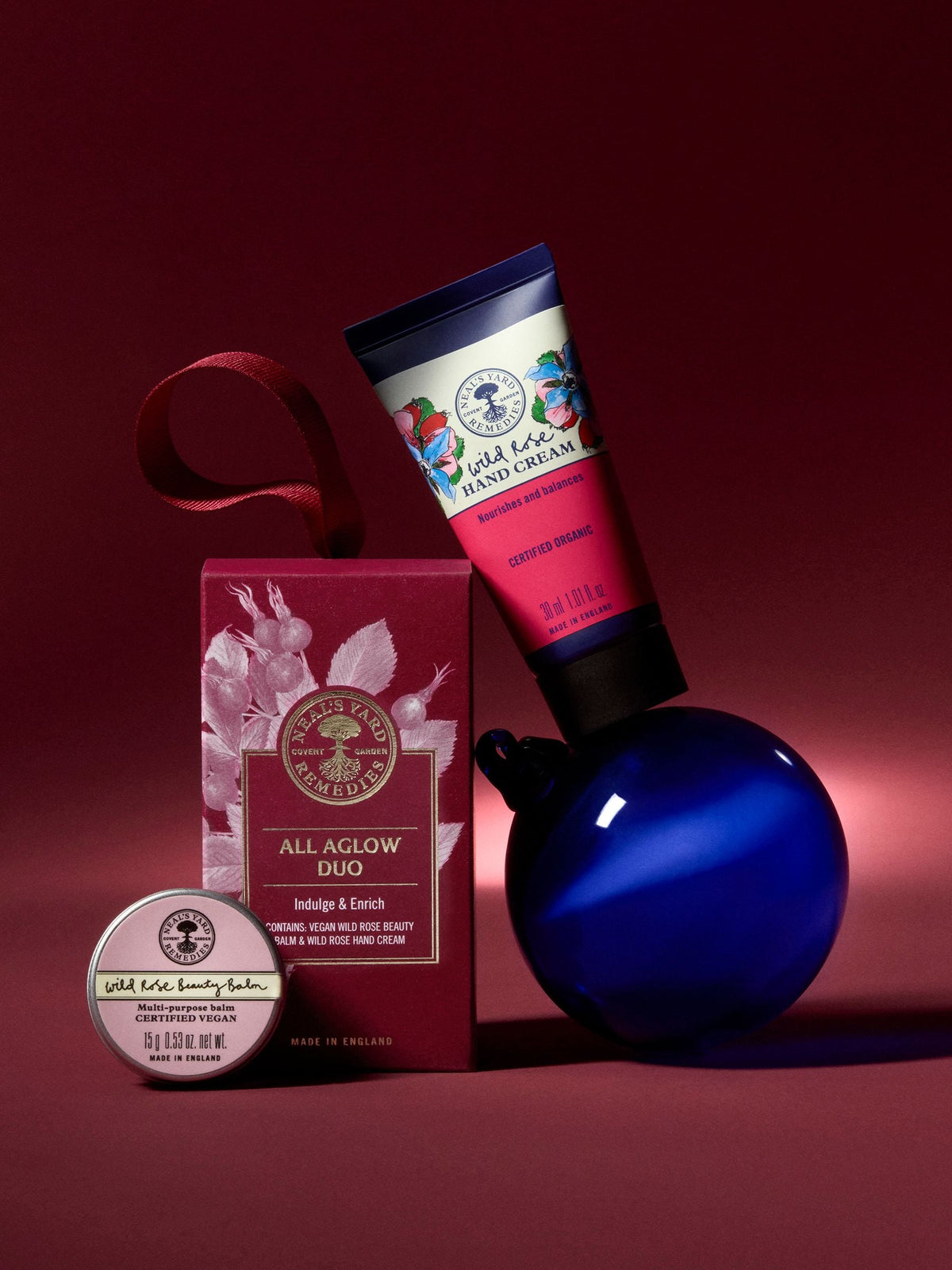 Neals Yard Remedies Wild Rose beauty set, imported from the UK