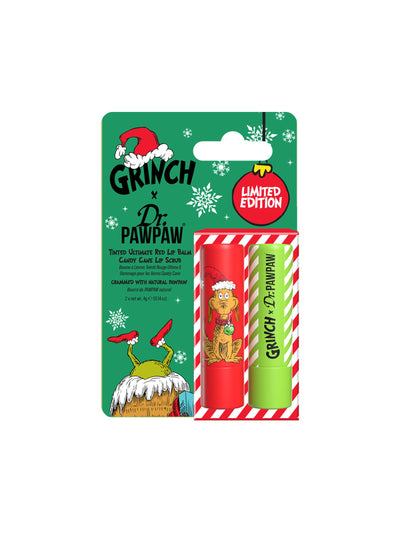 Dr. PAWPAW x Grinch Tinted Ultimate Red Lip Balm & Candy Cane Lip Scrub