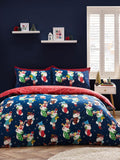 Catherine Lansfield Navy Christmas Elves duvet cover set - British product