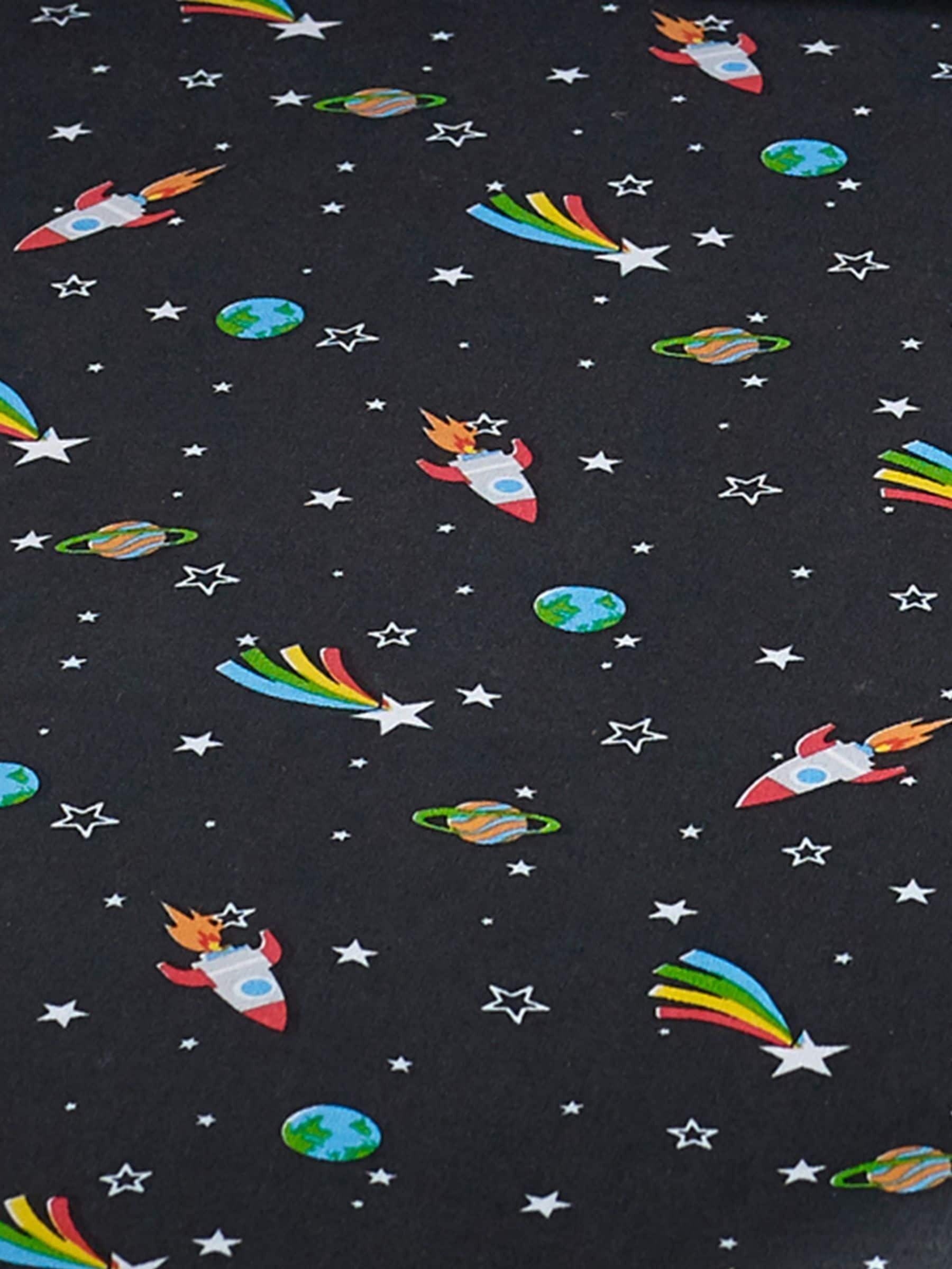 Catherine Lansfield Black Rainbow Rockets Fitted Sheet - British product