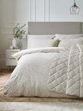 Catherine Lansfield champagne gold embossed leaves duvet set - British product