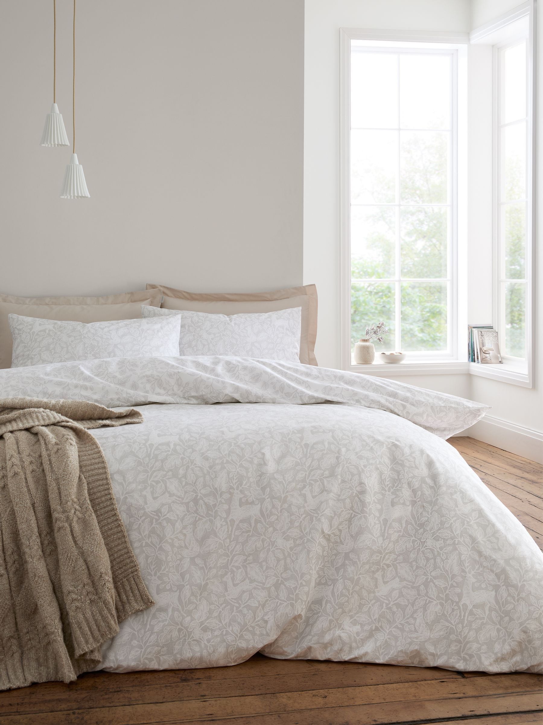 Natural Woodland Reversible Duvet Cover Set - British product
