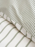 Bianca green Hampton stripe cotton reversible duvet cover set - British product