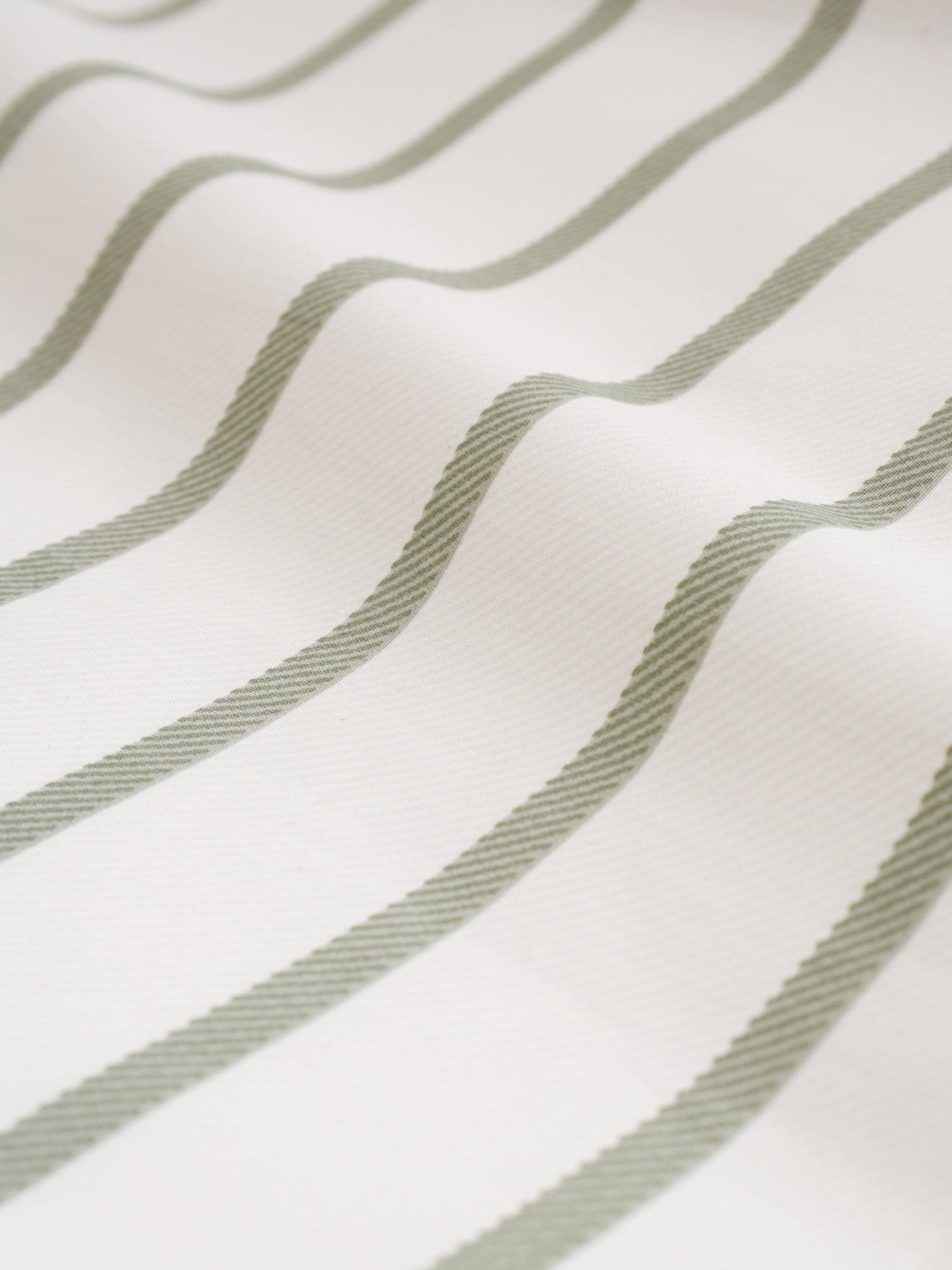 Bianca green Hampton stripe cotton reversible duvet cover set - British product