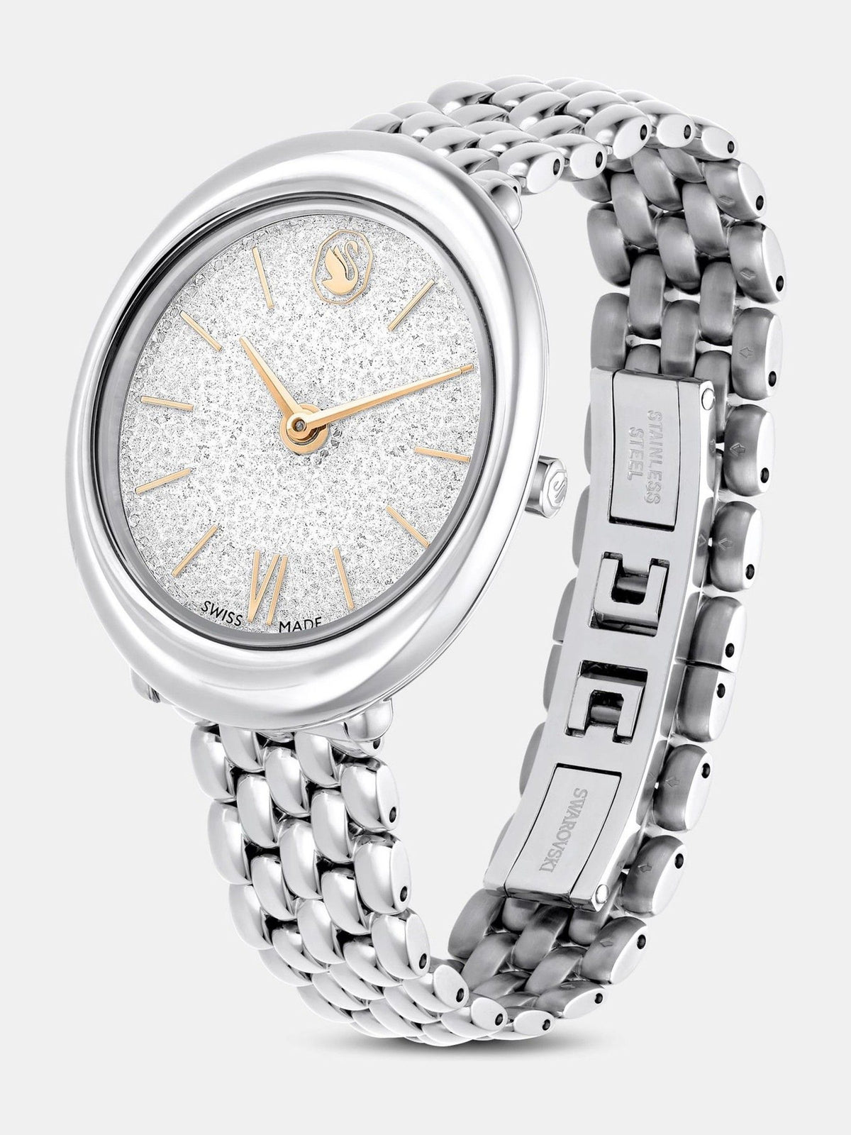 Swarovski Silver Swiss Made Stainless Steel Metal Bracelet Imber Watch