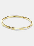 Swarovski White Round Cut Octagon Shape Gold Tone Dextera Bangle