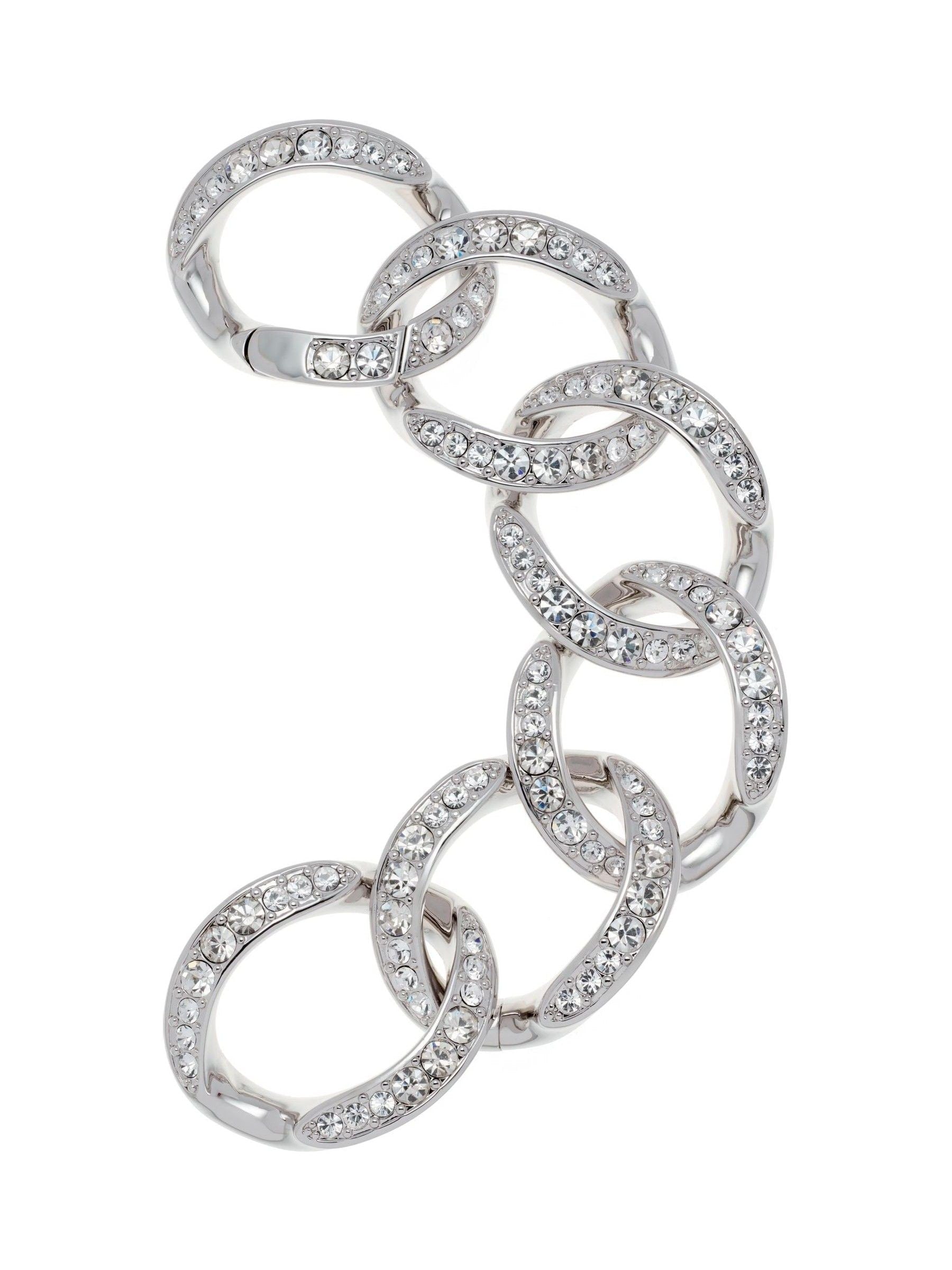 Karen Millen silver tone encrusted link bracelet, UK version