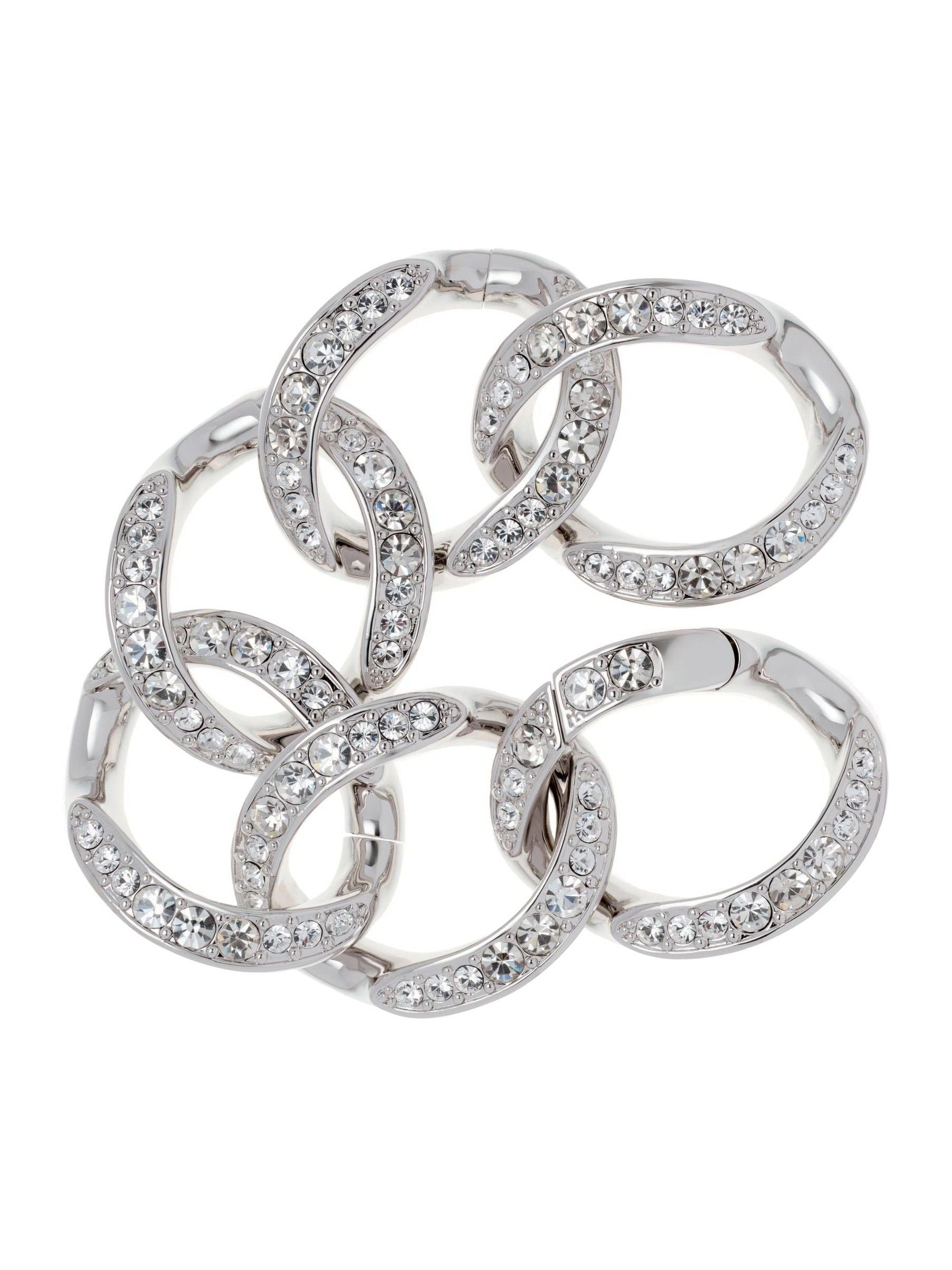 Karen Millen silver tone encrusted link bracelet, UK version