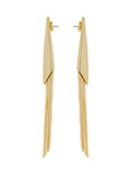 Gold Tone Metallic Fringe Drop Earrings