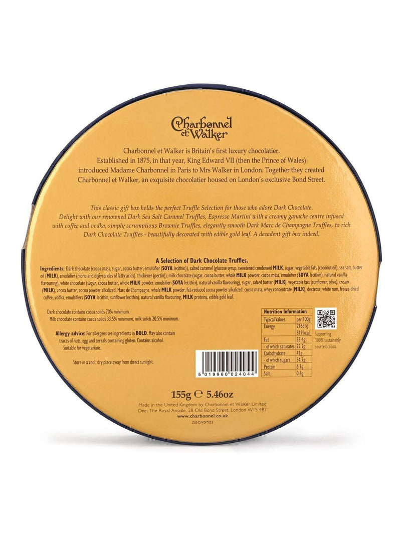 Charbonnel et Walker dark chocolate truffle selection 155g - British product