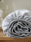 Martex Ice Blue Touch of Linen fitted sheet, imported from the UK