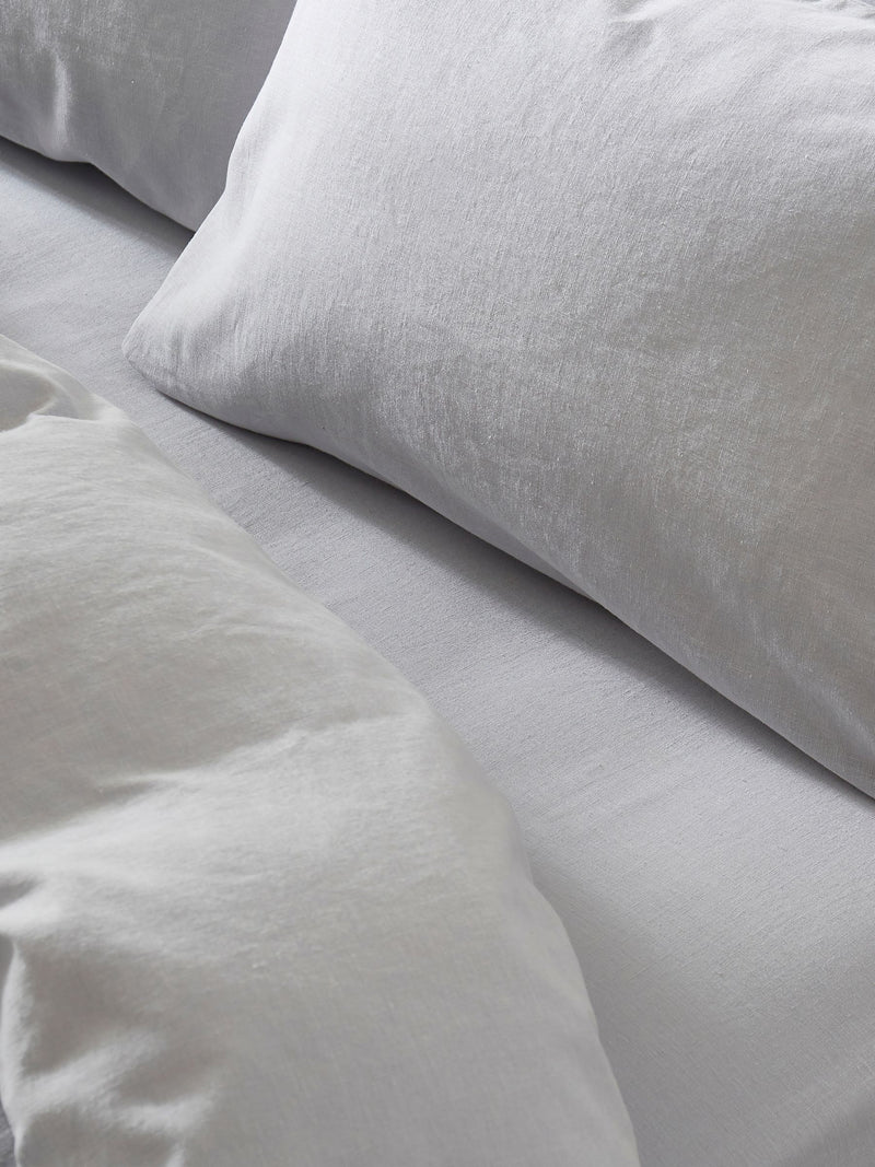 Martex Ice Blue Touch of Linen fitted sheet, imported from the UK