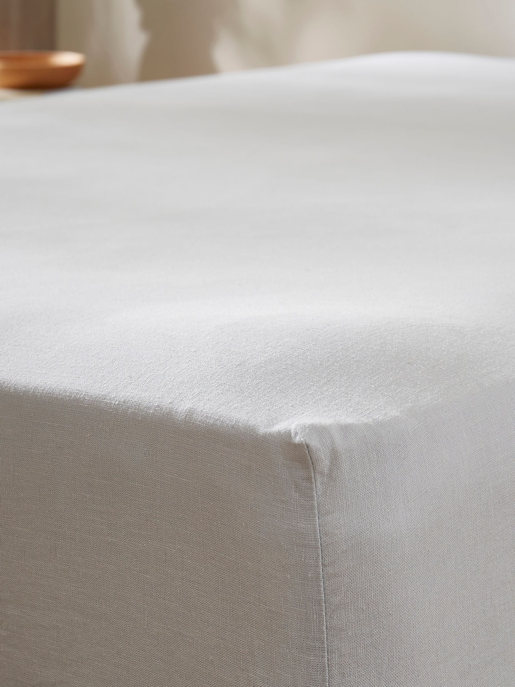 Martex Ice Blue Touch of Linen fitted sheet, imported from the UK