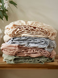 Martex Ice Blue Touch of Linen fitted sheet, imported from the UK