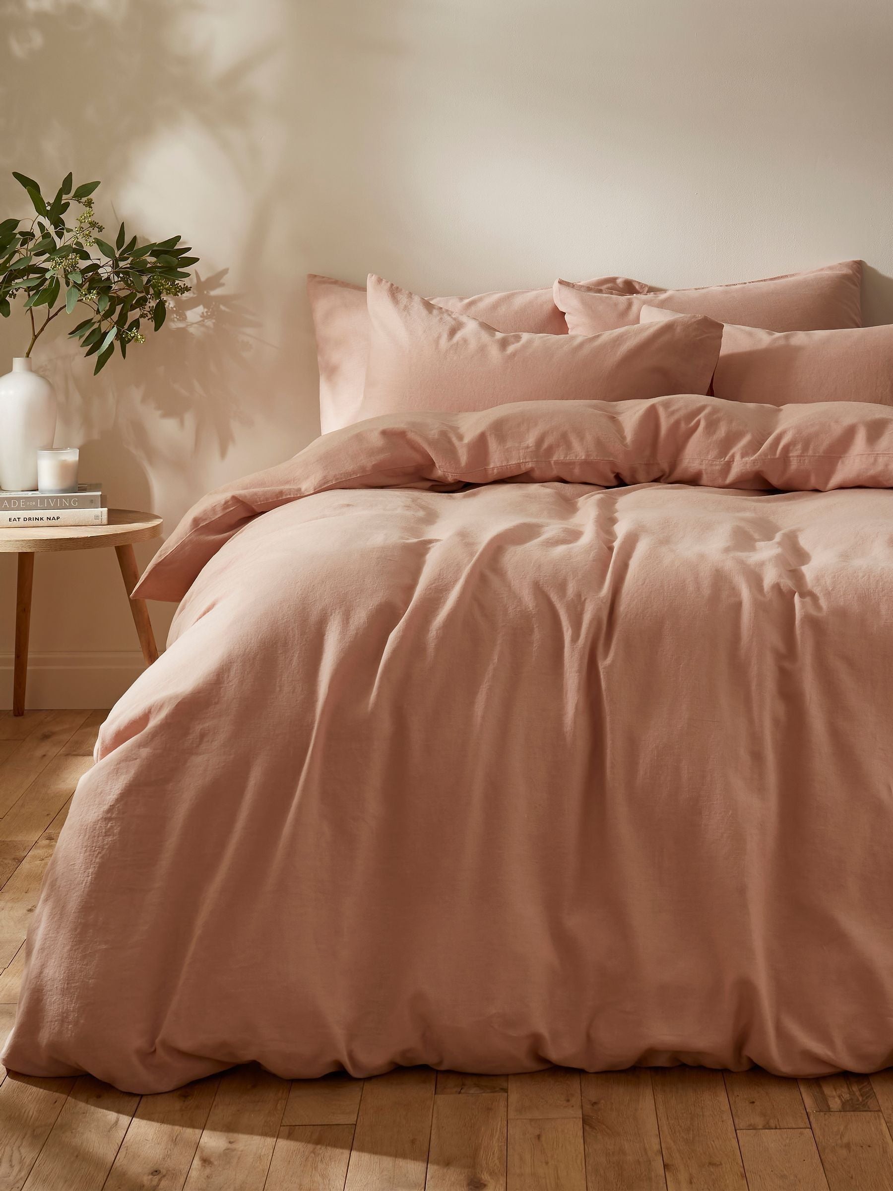 Martex Seashell Pink Touch Of Linen Duvet Cover Set