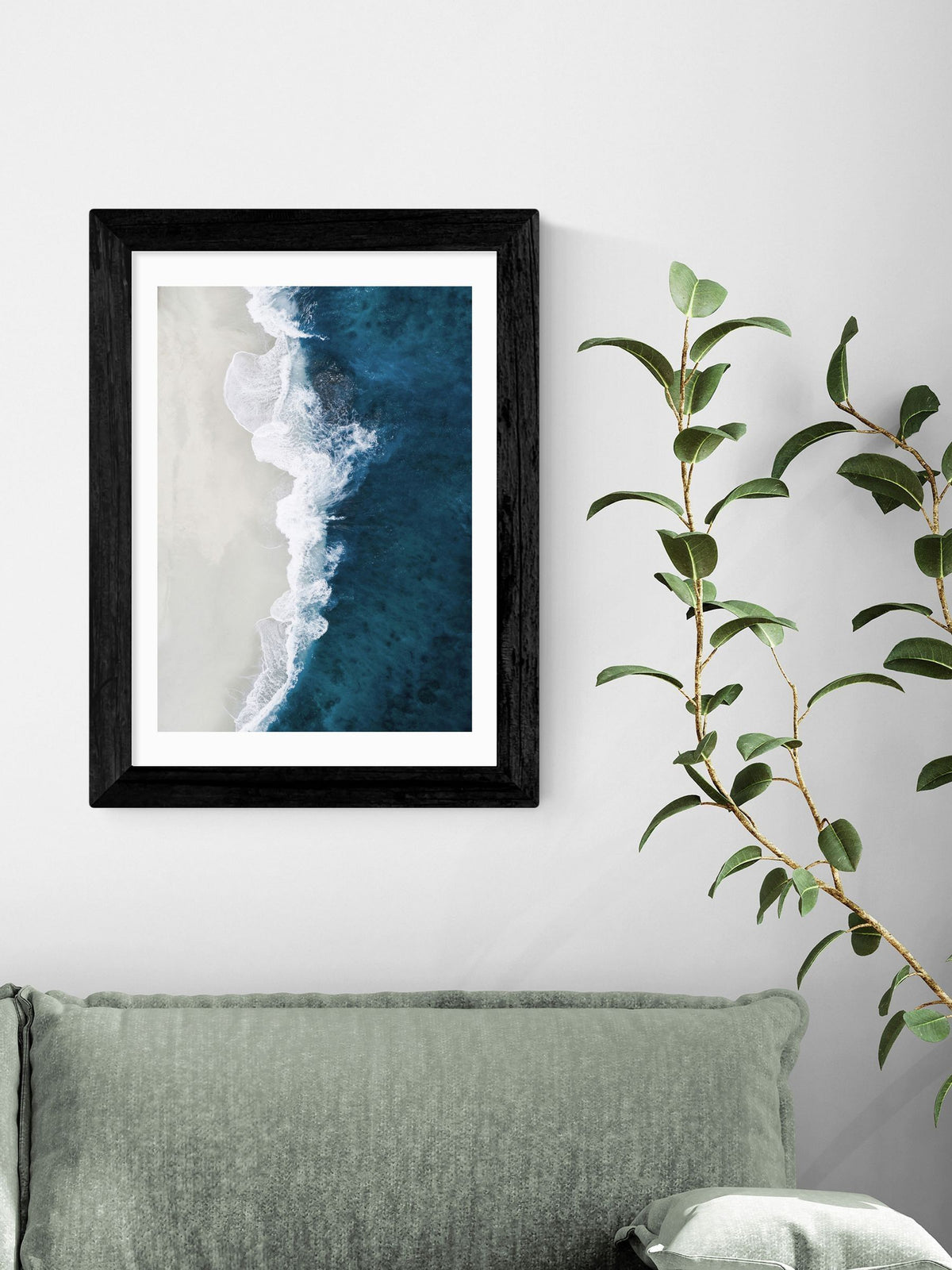East End Prints Black Ocean Aerial by Oh Fine wall art print - British product