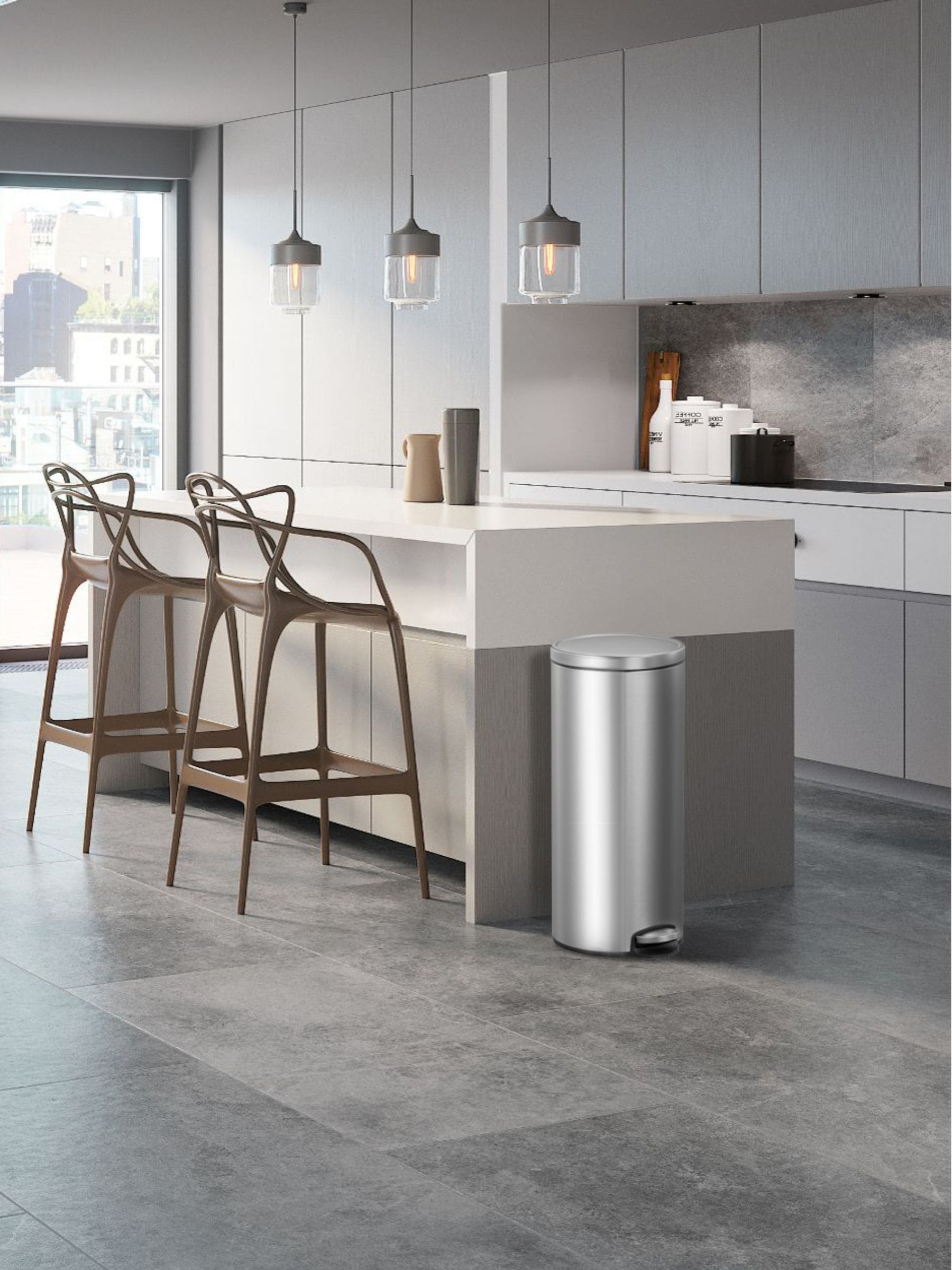 Eko Stainless Steel Eva Kitchen Bin 30L - British product