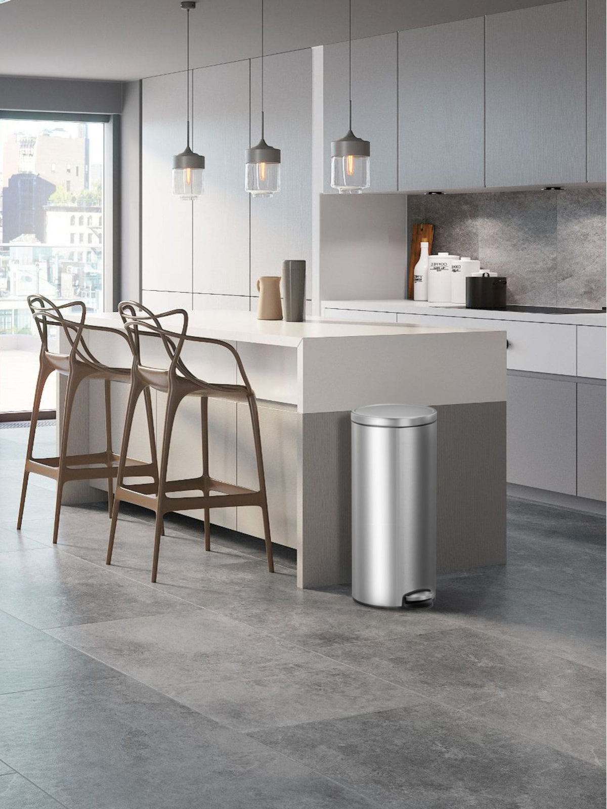 Eko Stainless Steel Eva Kitchen Bin 30L - British product