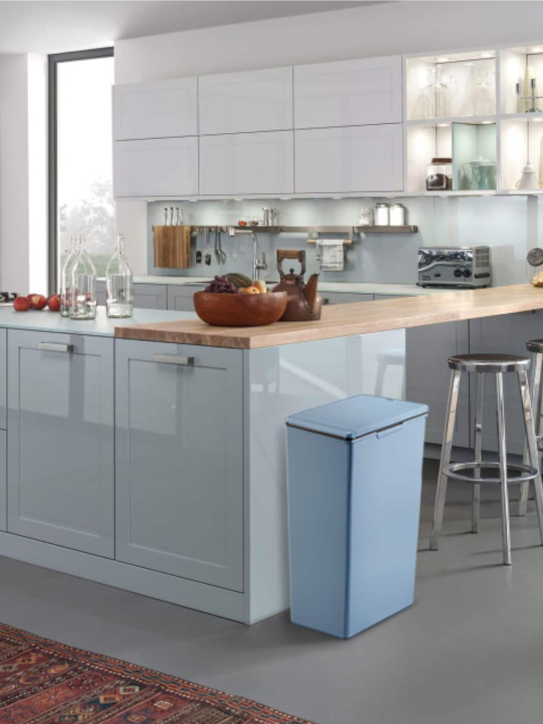 Eko Titanium Blue Morandi Touch Bin 40L
