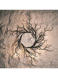 Lights4fun pre-lit black twig Halloween wreath 40cm, UK version