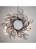 Lights4fun pre-lit black twig Halloween wreath 40cm, UK version