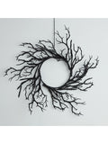 Lights4fun pre-lit black twig Halloween wreath 40cm, UK version