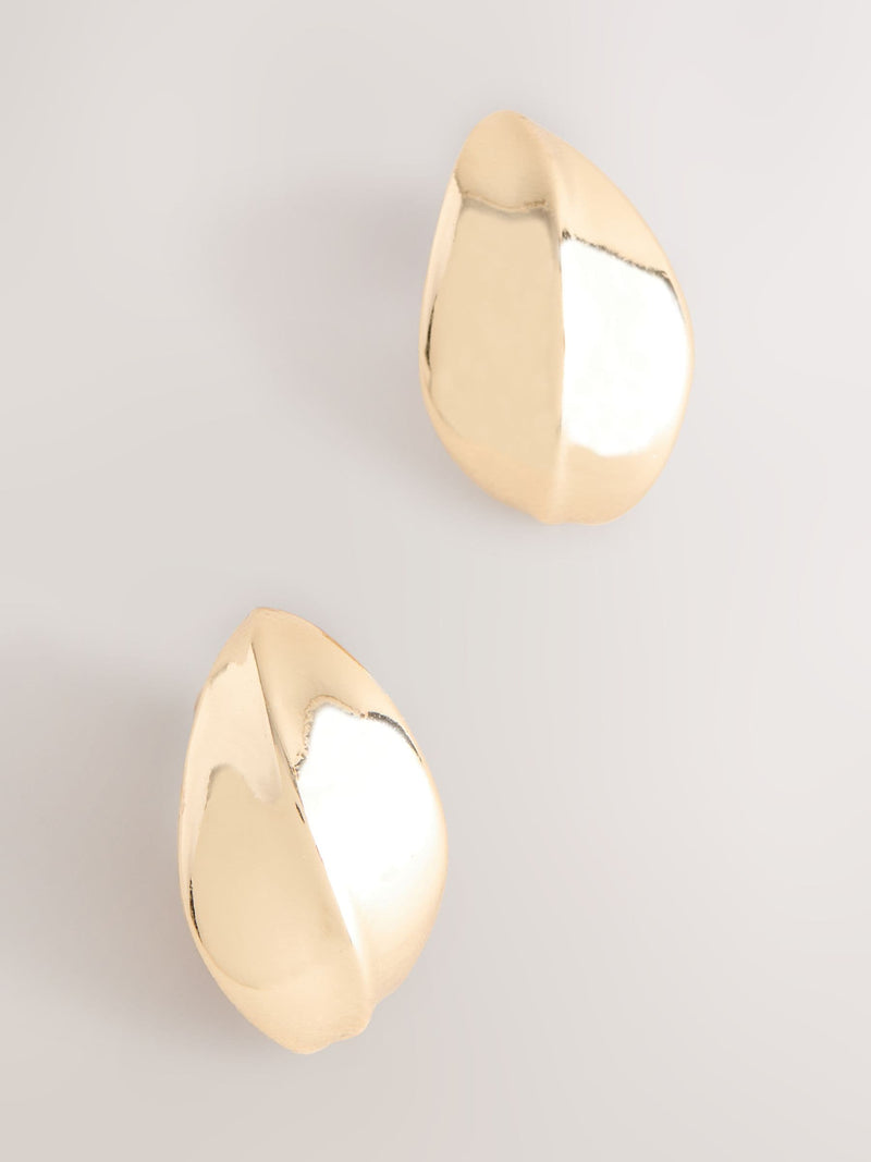 Gold Tone Bouton Stud Earrings