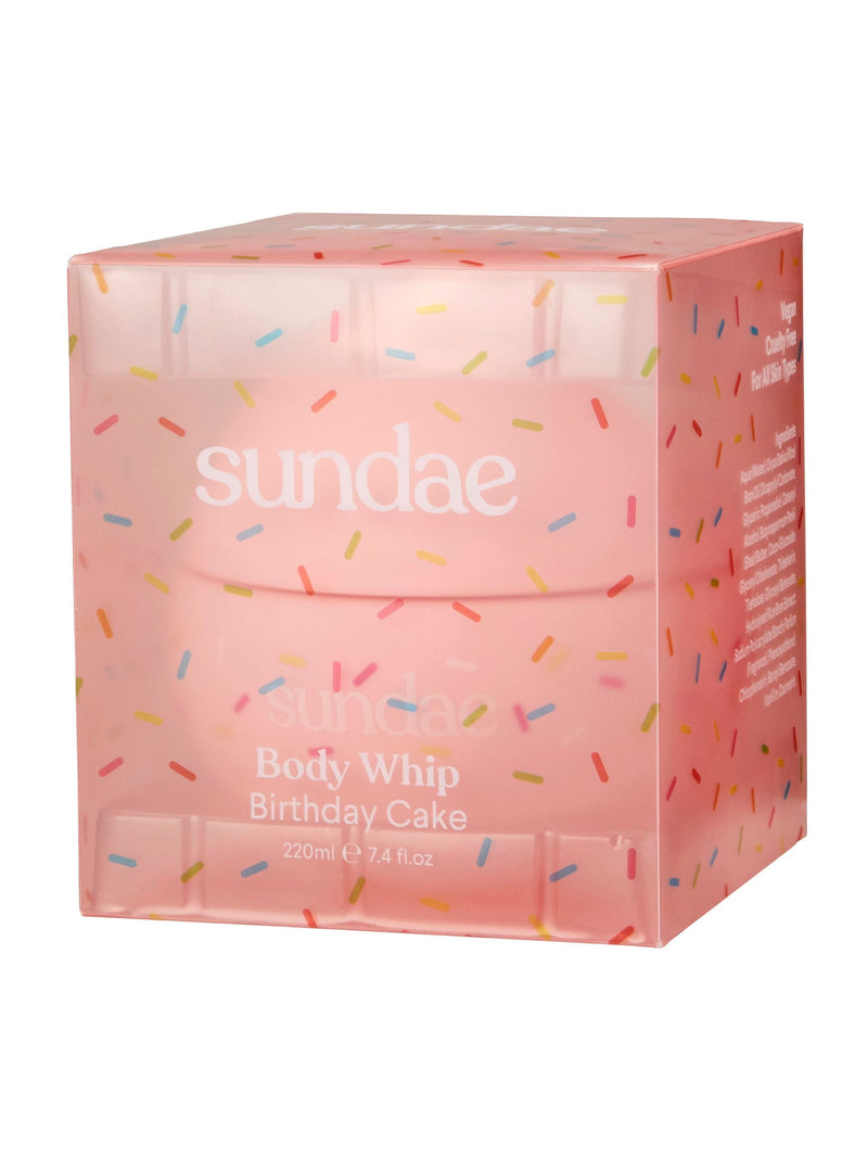 Sundae Birthday Cake self-tanning body moisturiser 220ml (British brand)