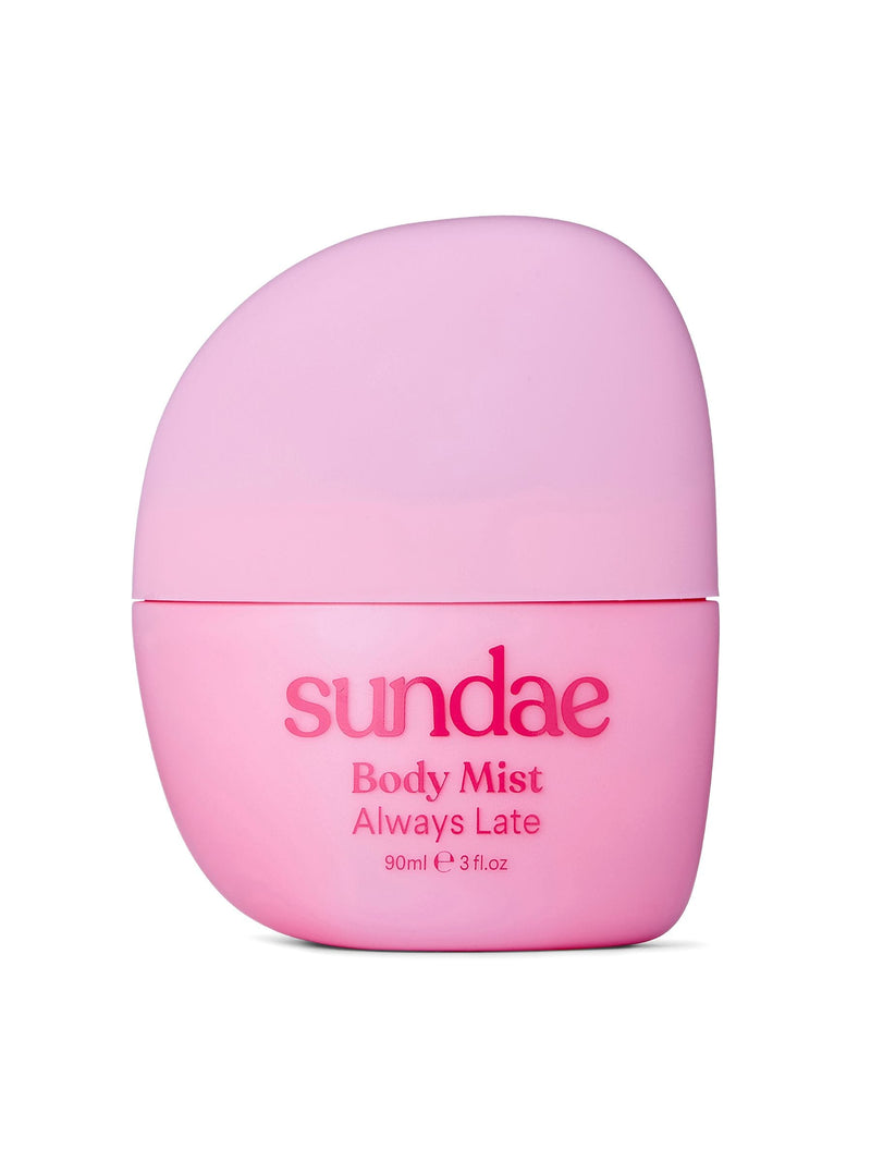 Sundae Pink Always Late hair and body mist 90ml (British brand)