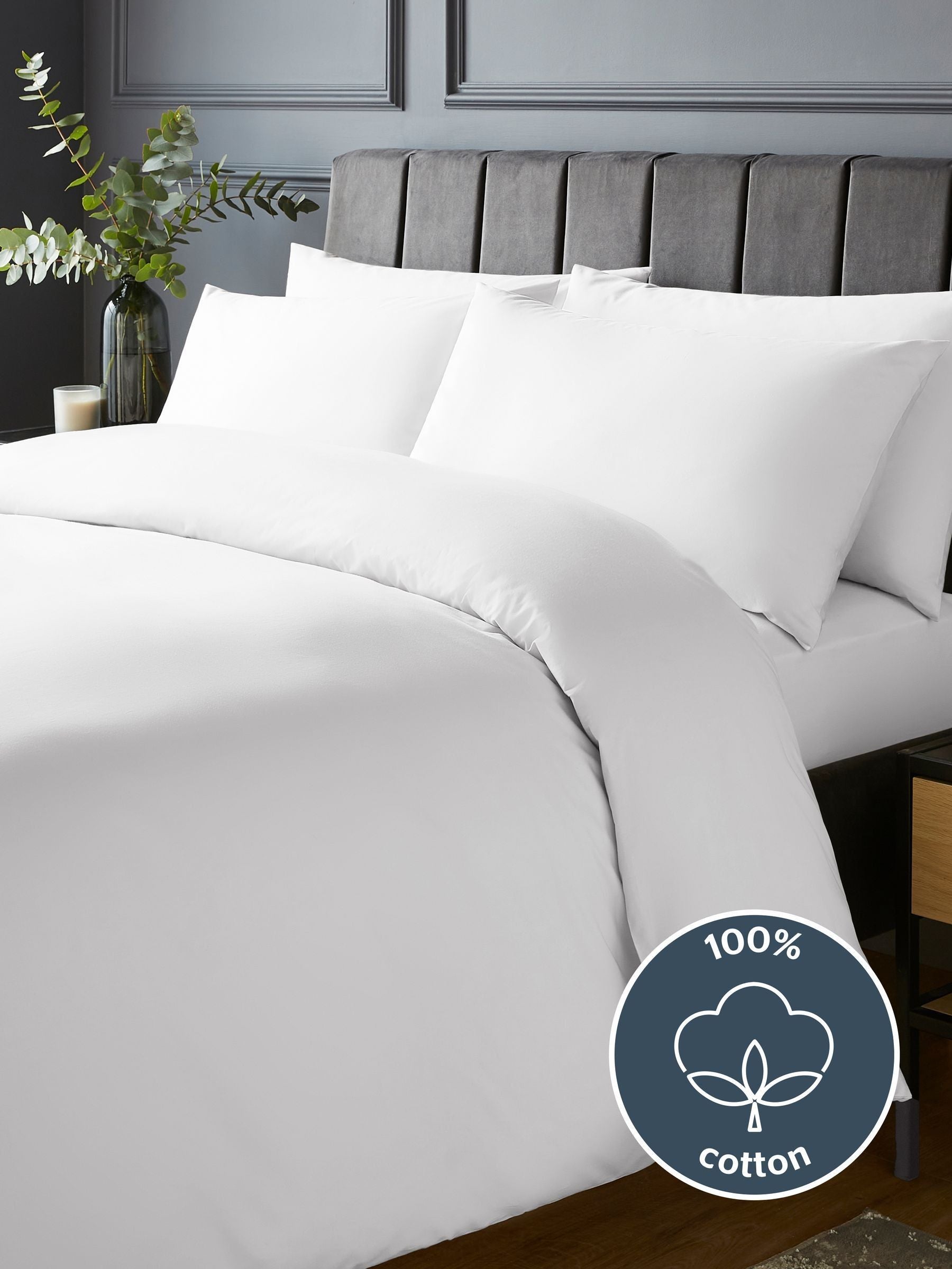 Silentnight white pure cotton duvet set (British brand)