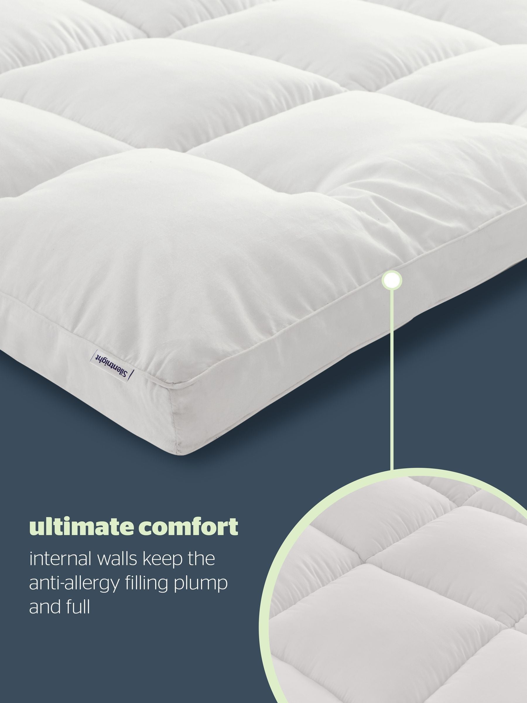 Silentnight White Anti Allergy Ultimate mattress topper 5cm (British brand)