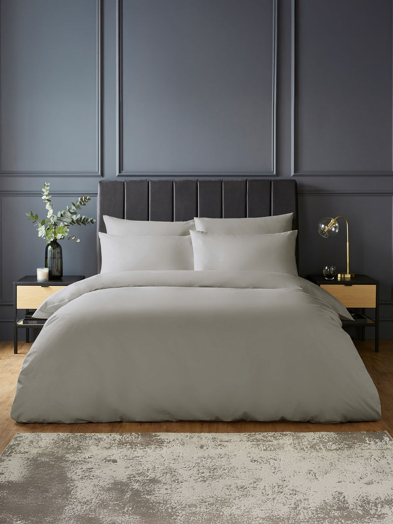 Silentnight Light Grey Pure Cotton Duvet Set (British brand)