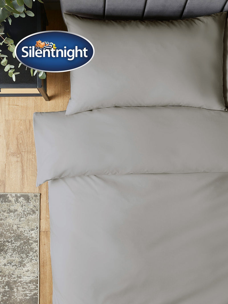 Silentnight Light Grey Pure Cotton Duvet Set (British brand)