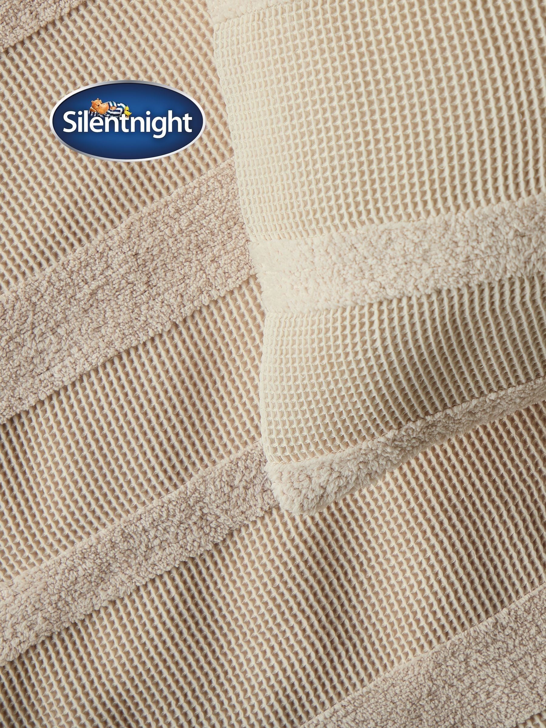 Silentnight Natural Textured Waffle Duvet Cover Set (British brand)