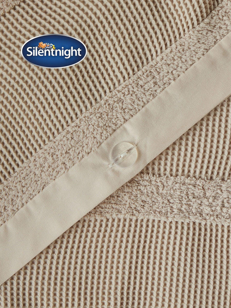 Silentnight Natural Textured Waffle Duvet Cover Set (British brand)