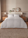 Silentnight White Textured Seersucker Duvet Set (British brand)