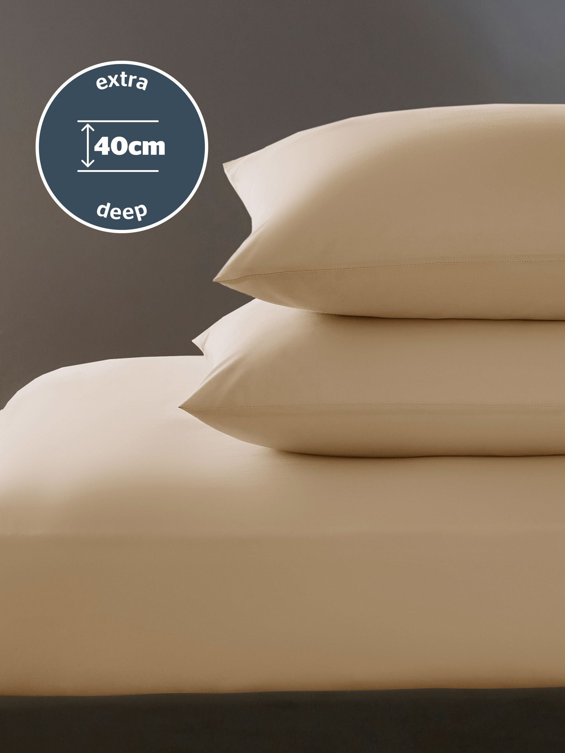 Silentnight Natural Pure Cotton 40cm Extra Deep Fitted Sheet