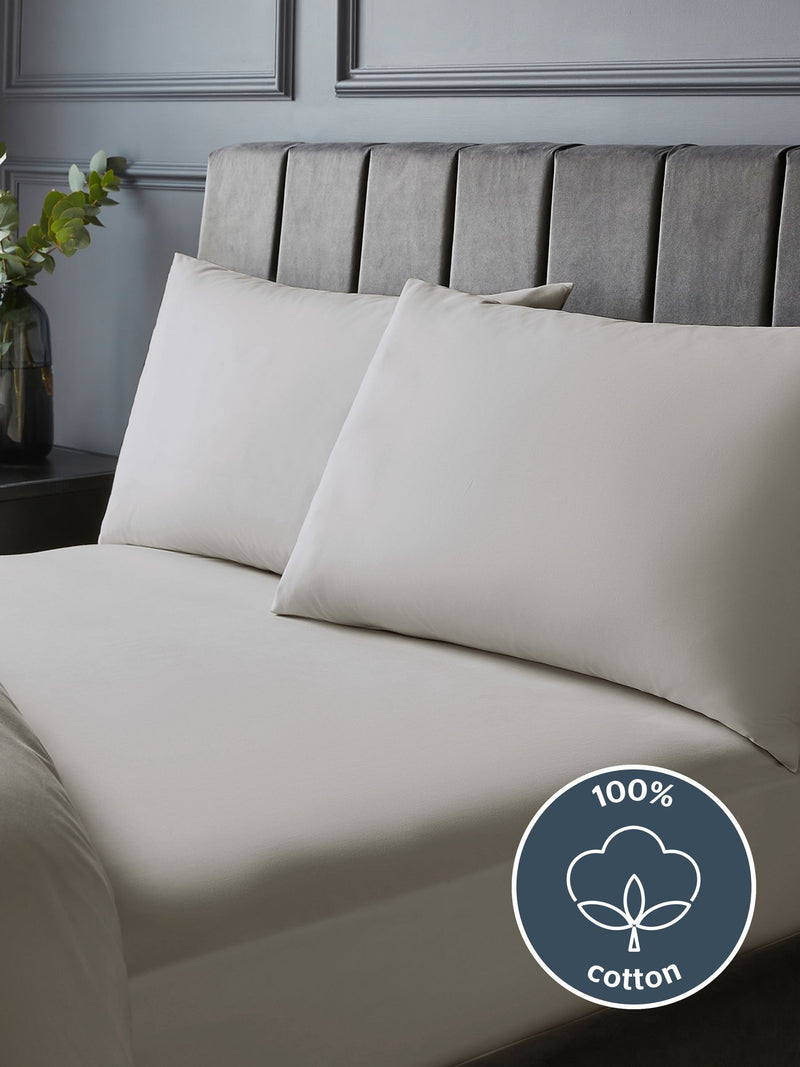 Silentnight light grey pure cotton 40cm extra deep fitted sheet (British brand)