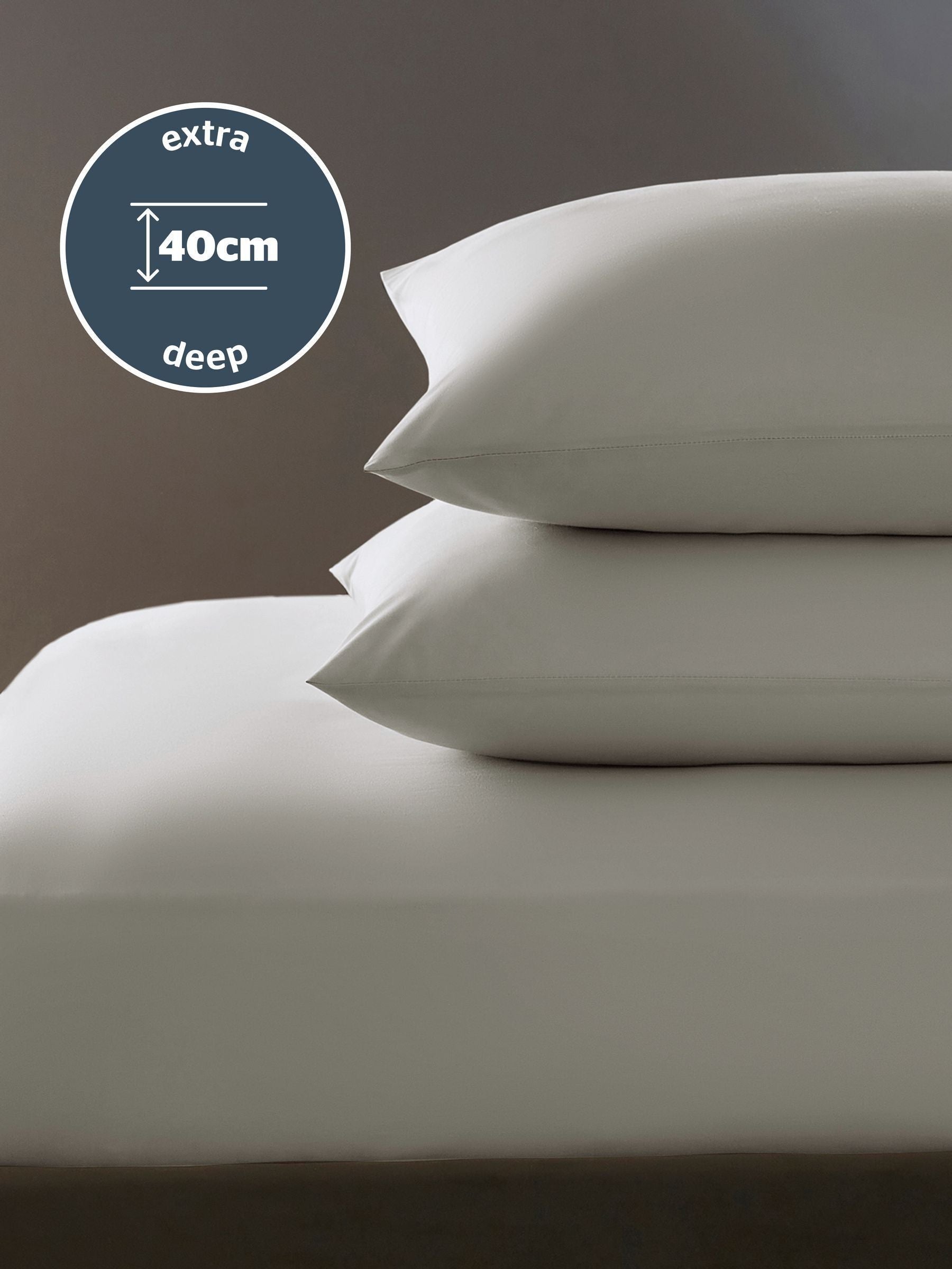 Silentnight light grey pure cotton 40cm extra deep fitted sheet (British brand)