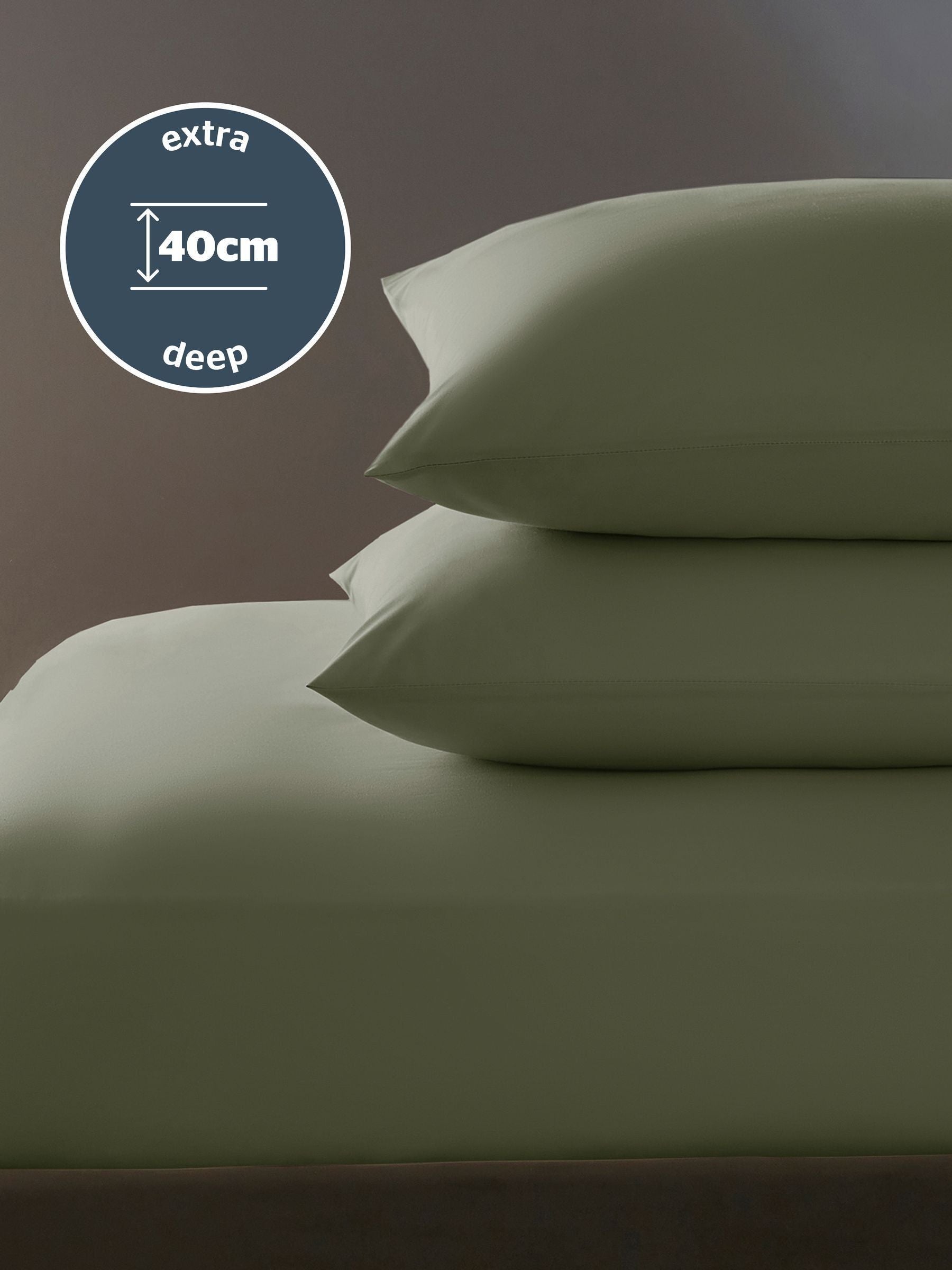 Silentnight Sage Fitted Sheet 40cm extra deep (British brand)