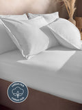 Silentnight White Cotton Rich T180 Washed fitted sheet (British brand)