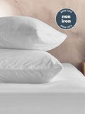 Silentnight White Cotton Rich T180 Washed fitted sheet (British brand)